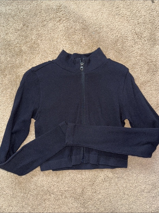 Forever 21 Jackets & Blazers - Forever 21 Navy Ribbed Half-Zip Pullover
